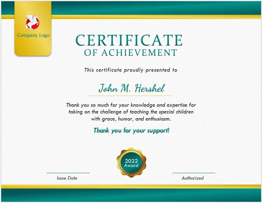 Appreciation Certificate Template