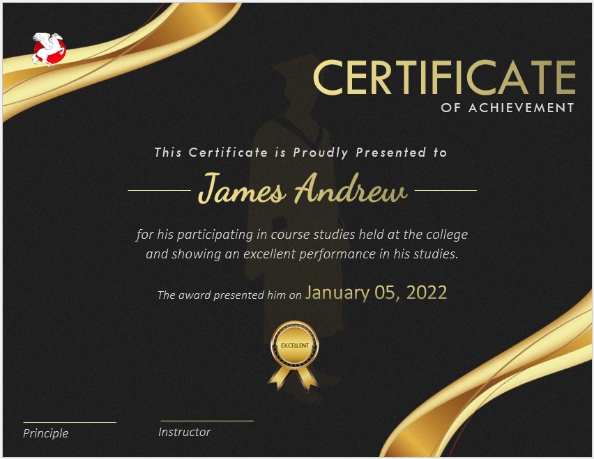 College Achievement Certificate Template