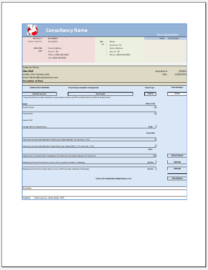 Consultant Quotation Template